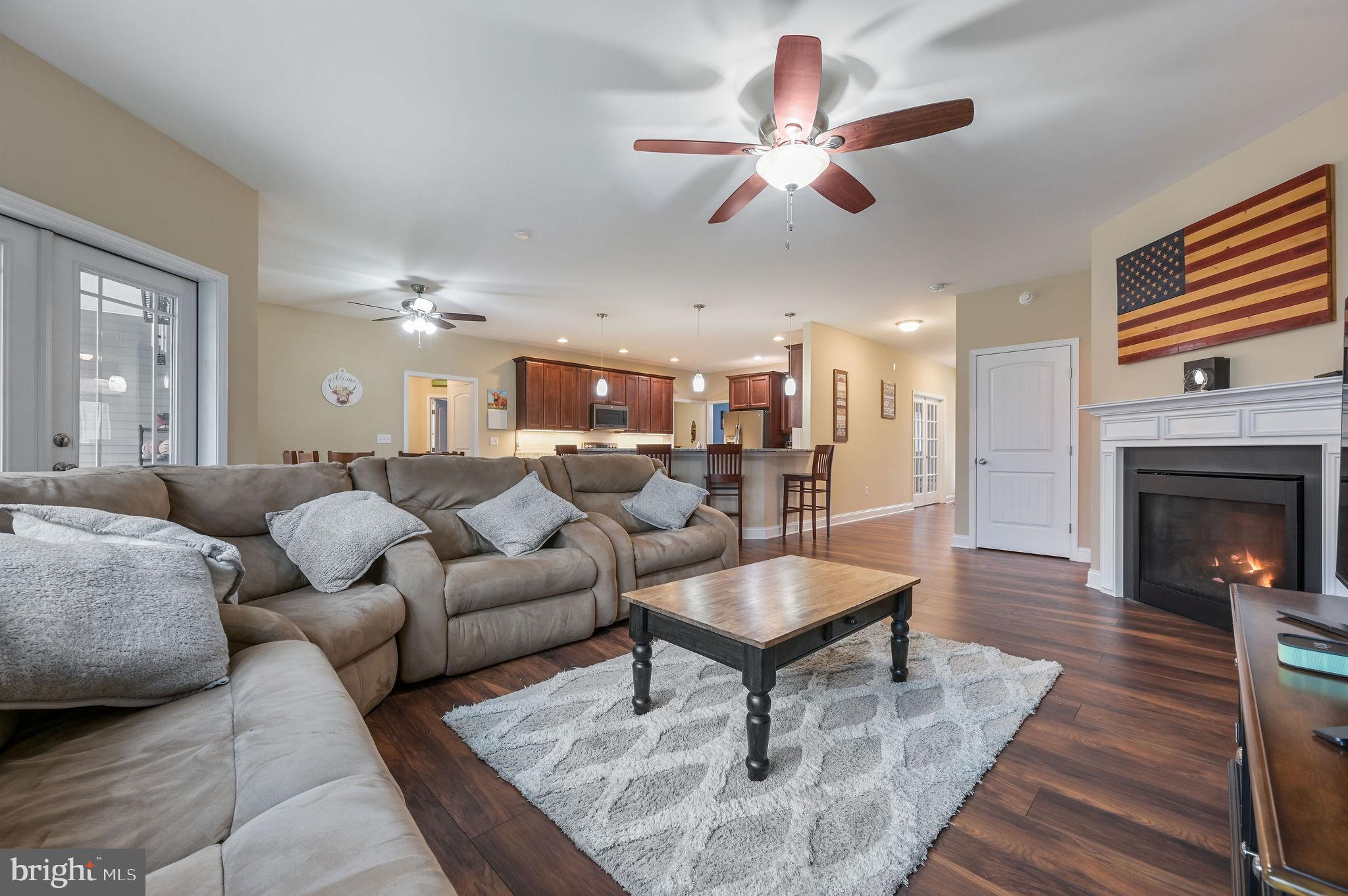 321 Blue Heron Road Dover, DE 19904 - Photo 19 of 47 a living room with furniture a fireplace and a chandelier