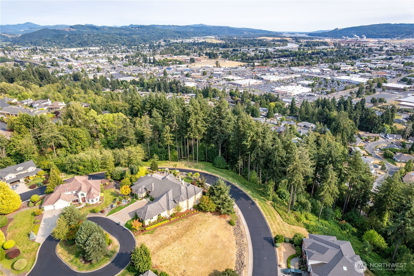 12 Forest Hill Estate Longview, WA 98632 - Photo 10 of 22 an aerial view of a house with a yard and lake view