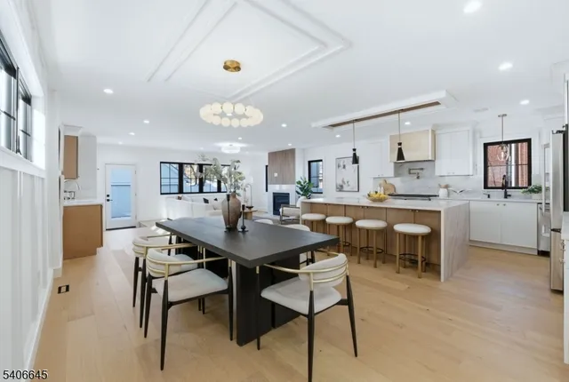 a view of a dining room and livingroom view