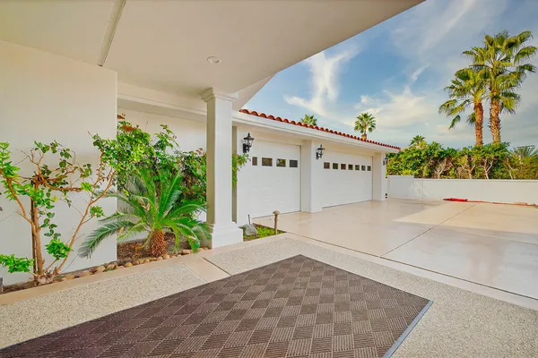 an entryway with a door