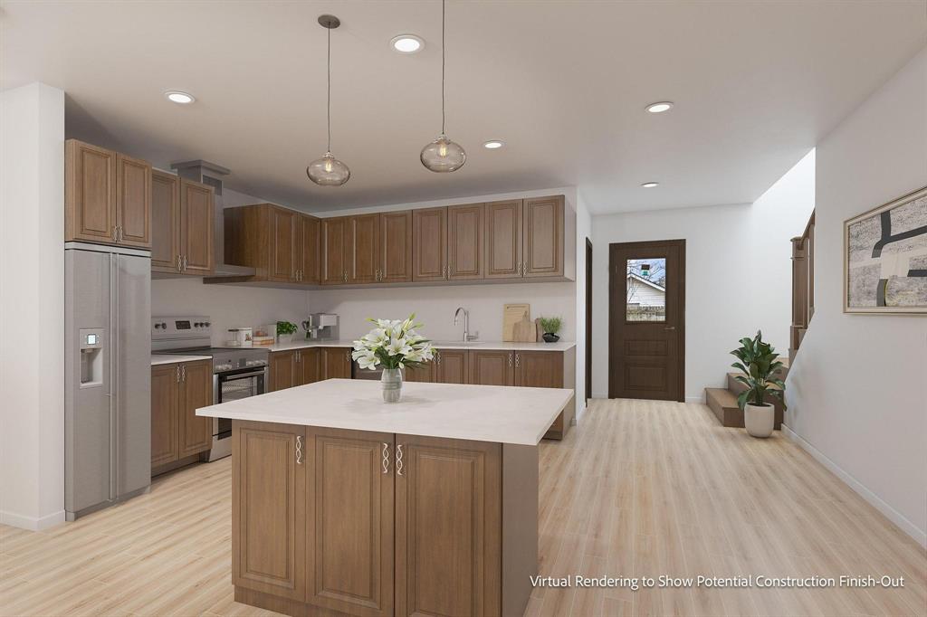 204 South Main Street Ector, TX 75439 - Photo 6 of 18 a kitchen with stainless steel appliances granite countertop a sink refrigerator and cabinets