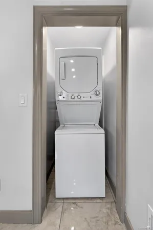 a utility room with a washer and dryer