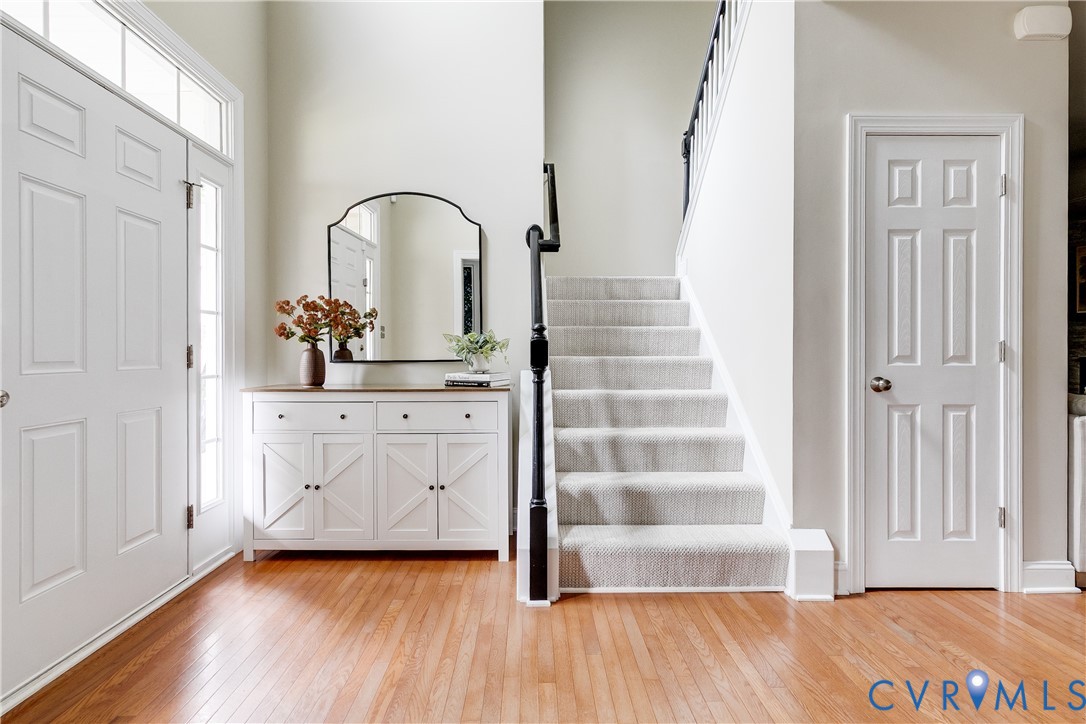 4907 Winding Branch Road Moseley, VA 23120 - Photo 7 of 53 Foyer featuring wood-flooring, door with a sidelig