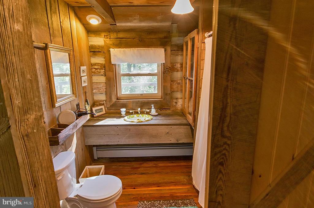 1209 Libby's Ridge Road Berkeley Springs, WV 25411 - Photo 21 of 30 a bathroom with a sink a toilet and a shower