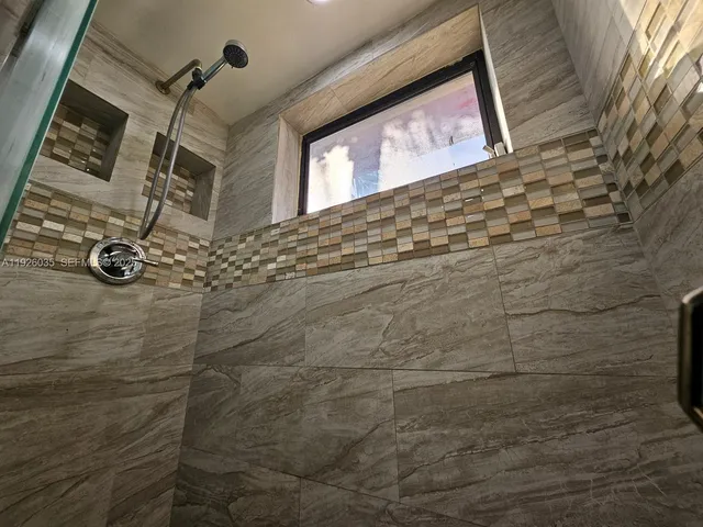 a bathroom with a shower