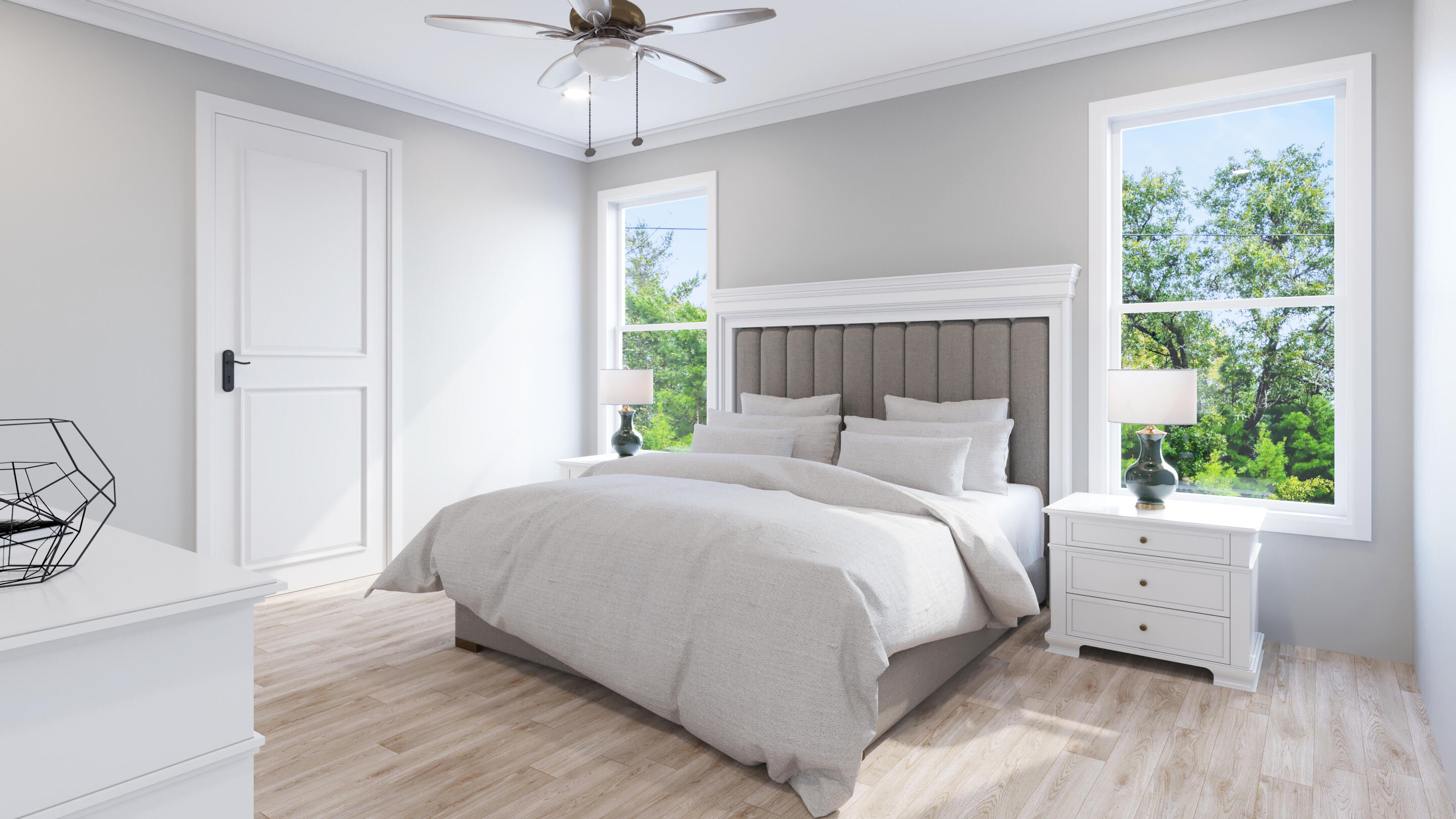 145 Walnut Street Santa Rosa Beach, FL 32459 - Photo 11 of 38 a bedroom with a bed and a chandelier