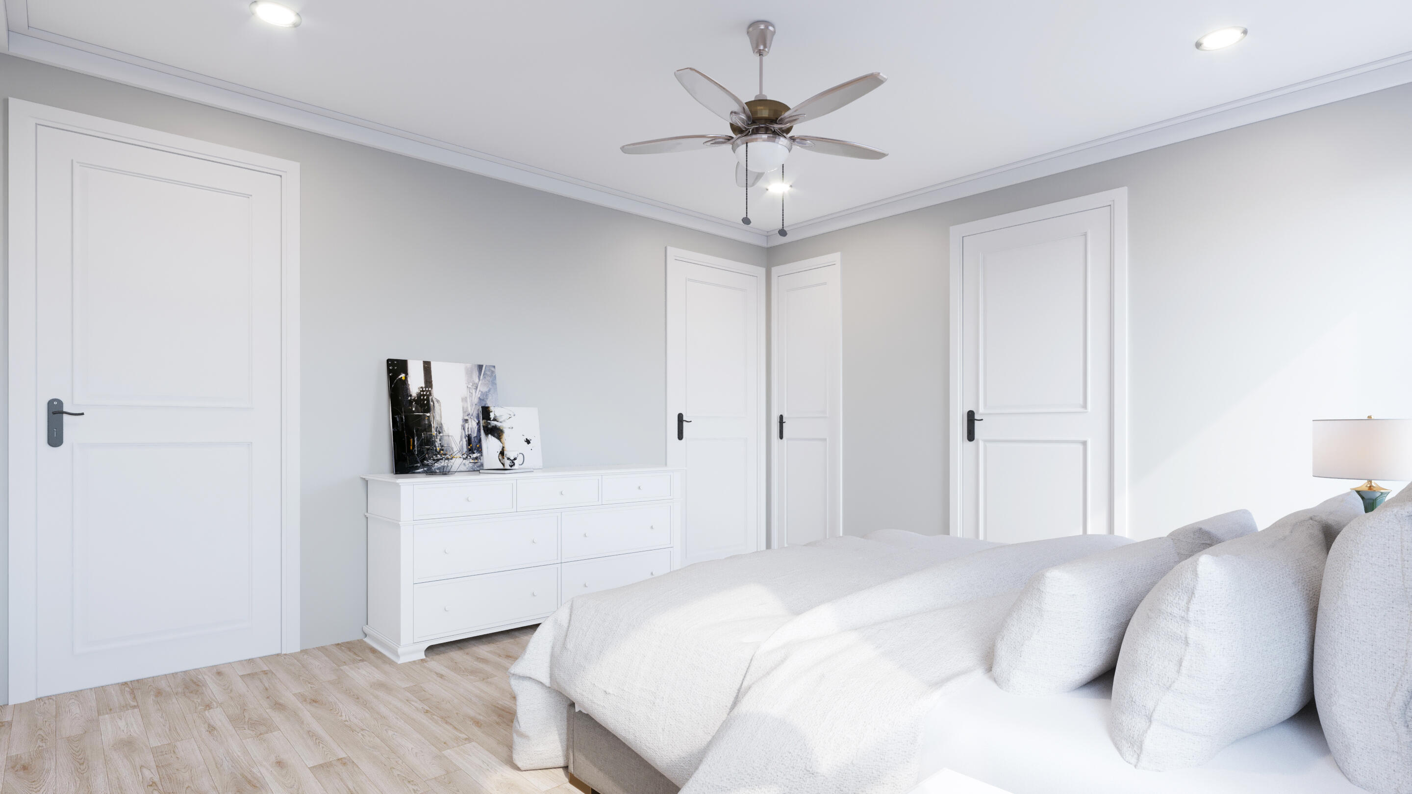 145 Walnut Street Santa Rosa Beach, FL 32459 - Photo 12 of 38 a bedroom with a bed and a chandelier