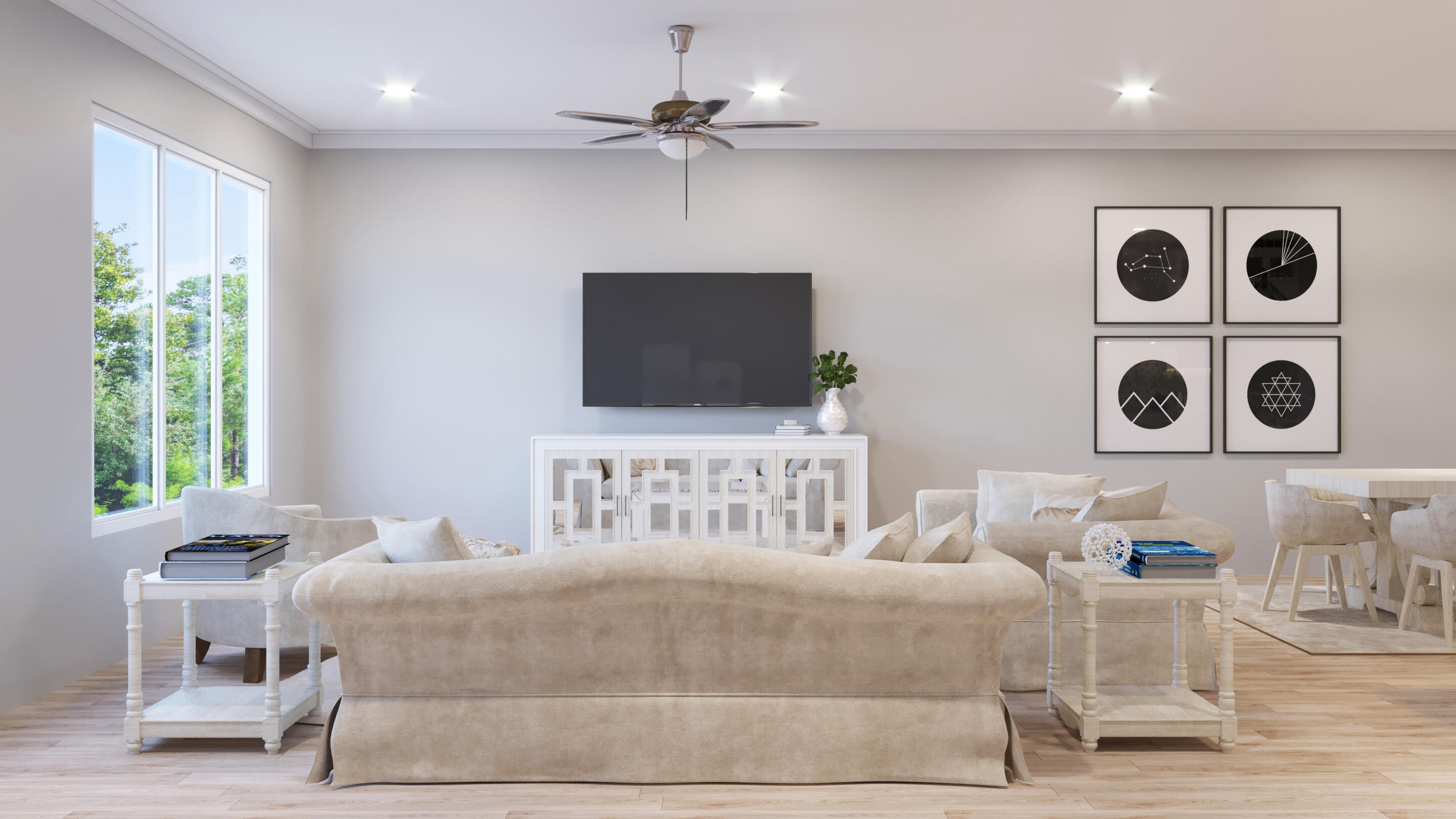 145 Walnut Street Santa Rosa Beach, FL 32459 - Photo 10 of 38 a living room with a couch and a flat screen tv