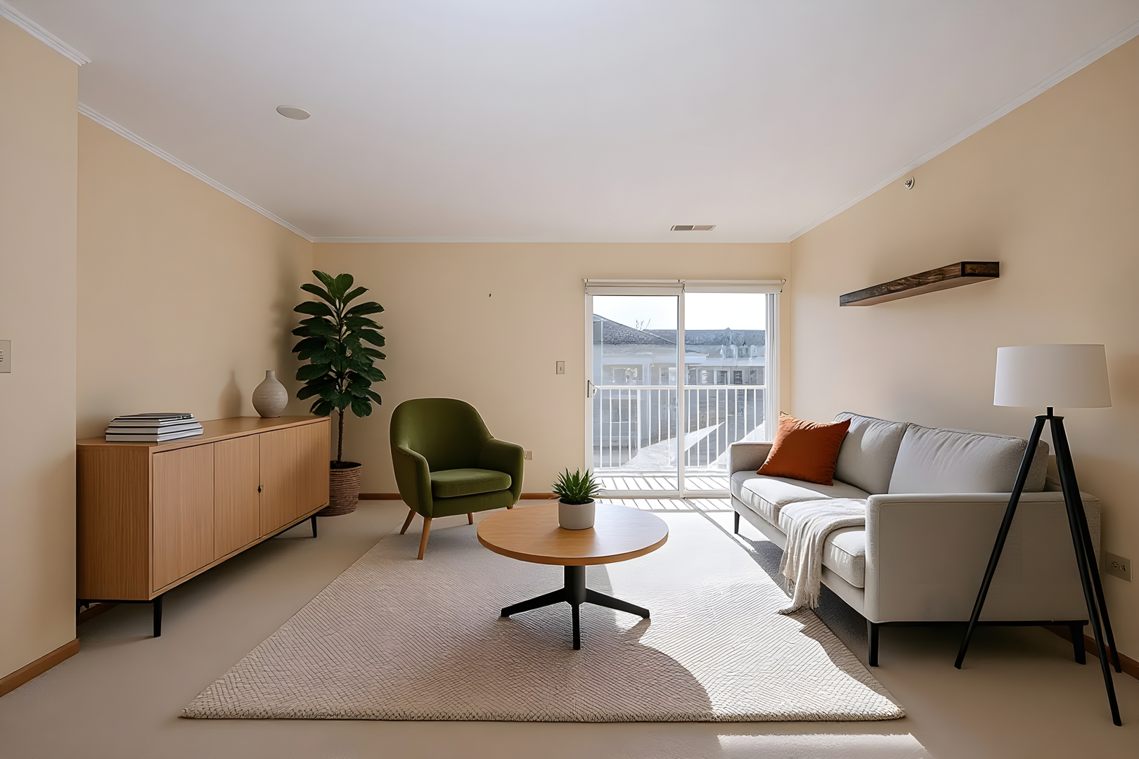 801 North McLean Boulevard, Unit 320 Elgin, IL 60123 - Photo 2 of 37 a living room with furniture a window and a potted plant