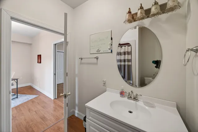 a view of a indoor basketball court