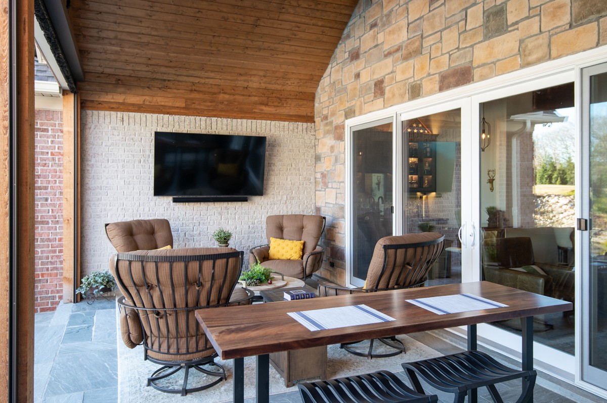 750 Upper Station Camp Creek Road Cottontown, TN 37048 - Photo 54 of 71 a outdoor space with patio furniture and a flat screen tv