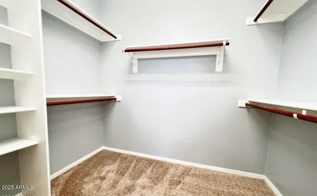 a view of small space with racks on the wall