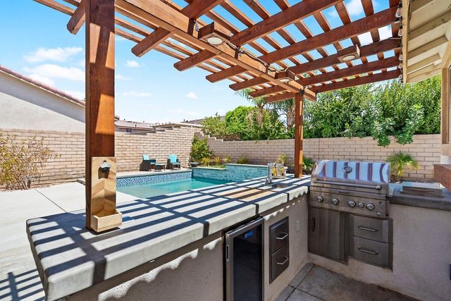 a view of a terrace with seating space