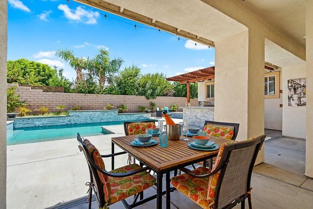 a outdoor view with a seating space