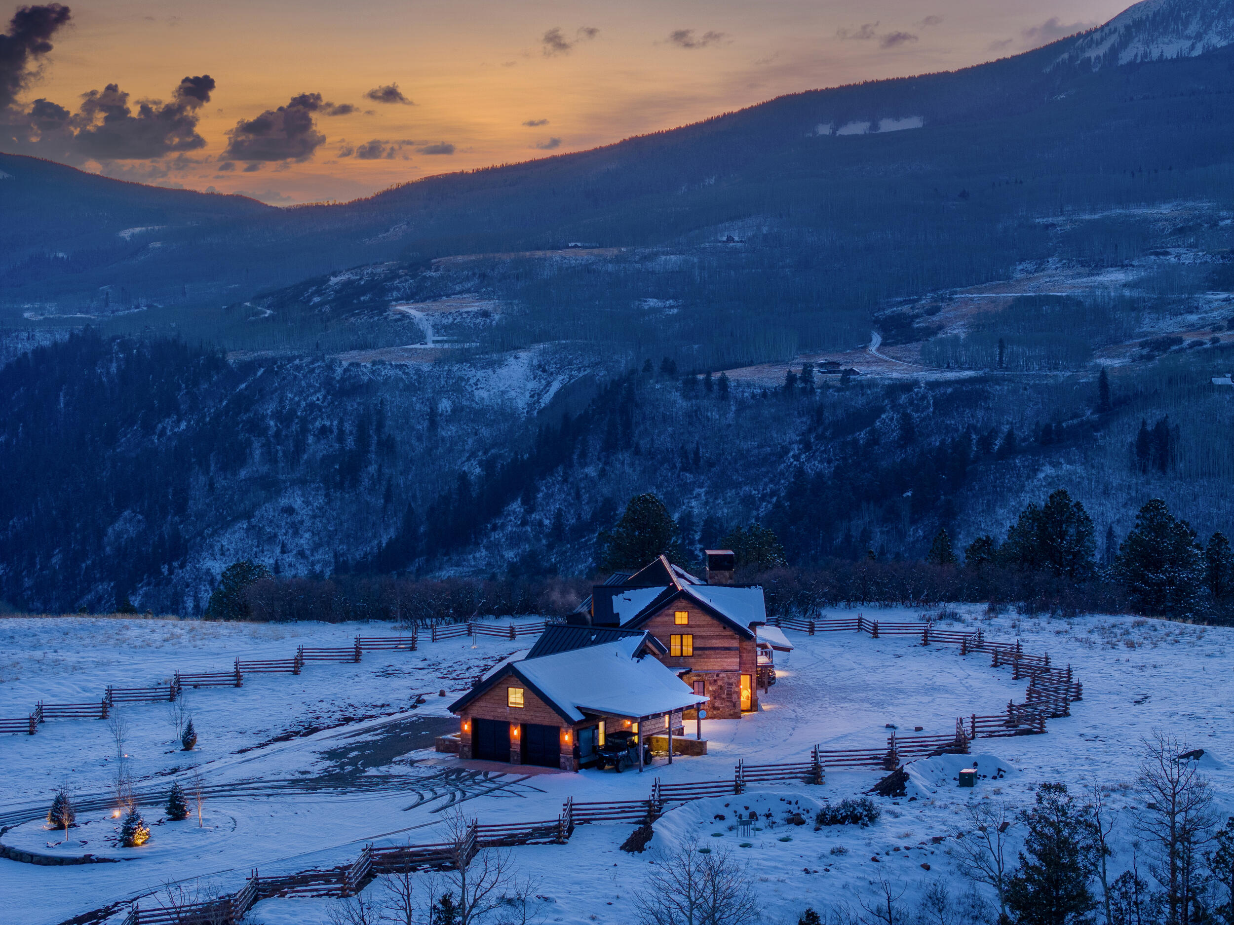 1050 / 973 Posey Road Placerville, CO 81430 - Photo 17 of 18 an aerial view of a house with a yard