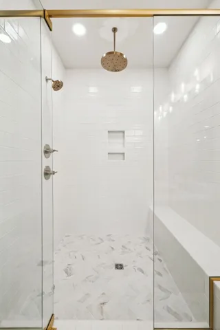 a bathroom with a shower