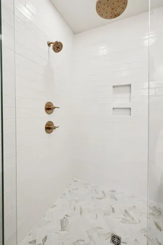 a bathroom with a shower