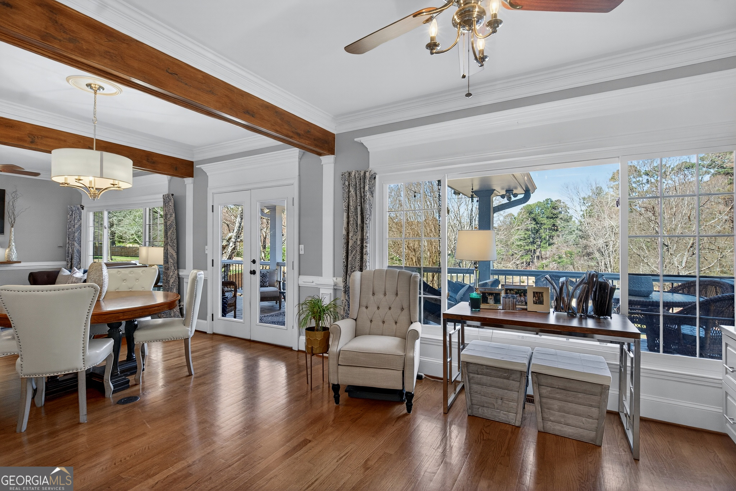 638 Cameron Mill Road LaGrange, GA 30240 - Photo 19 of 72 a living room with fireplace furniture and a wooden floor