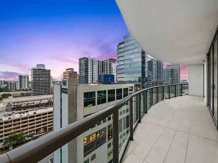 a view of city from balcony