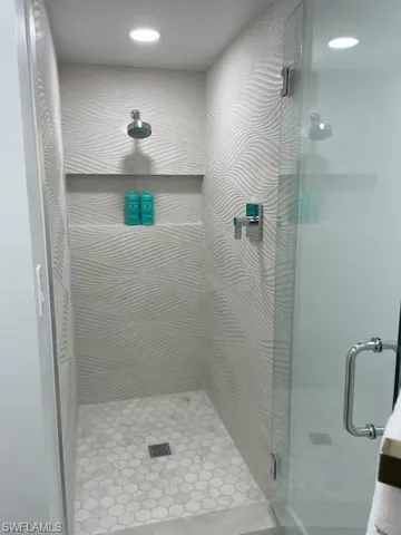 a bathroom with a shower