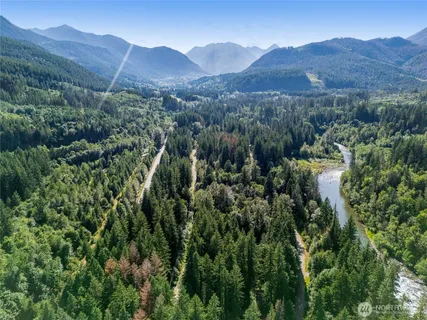 a view of a lake with a mountain