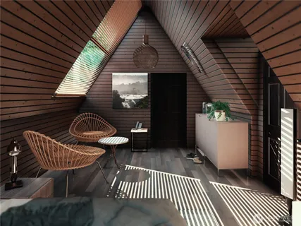 a room with furniture and window