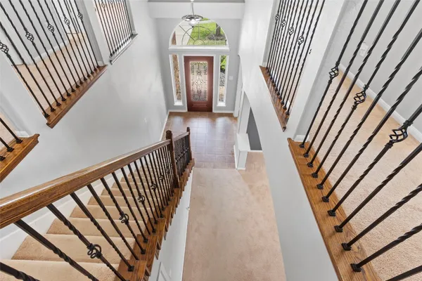 a view of a staircase door