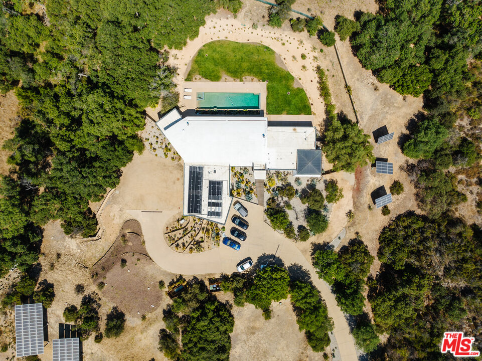 1750 Will Geer Road Topanga, CA 90290 - Photo 49 of 49 an aerial view of a house with a yard and garden