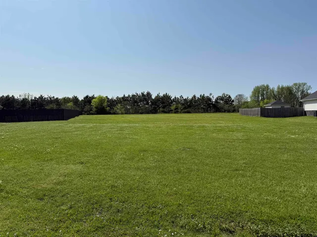a view of field with trees in the background
