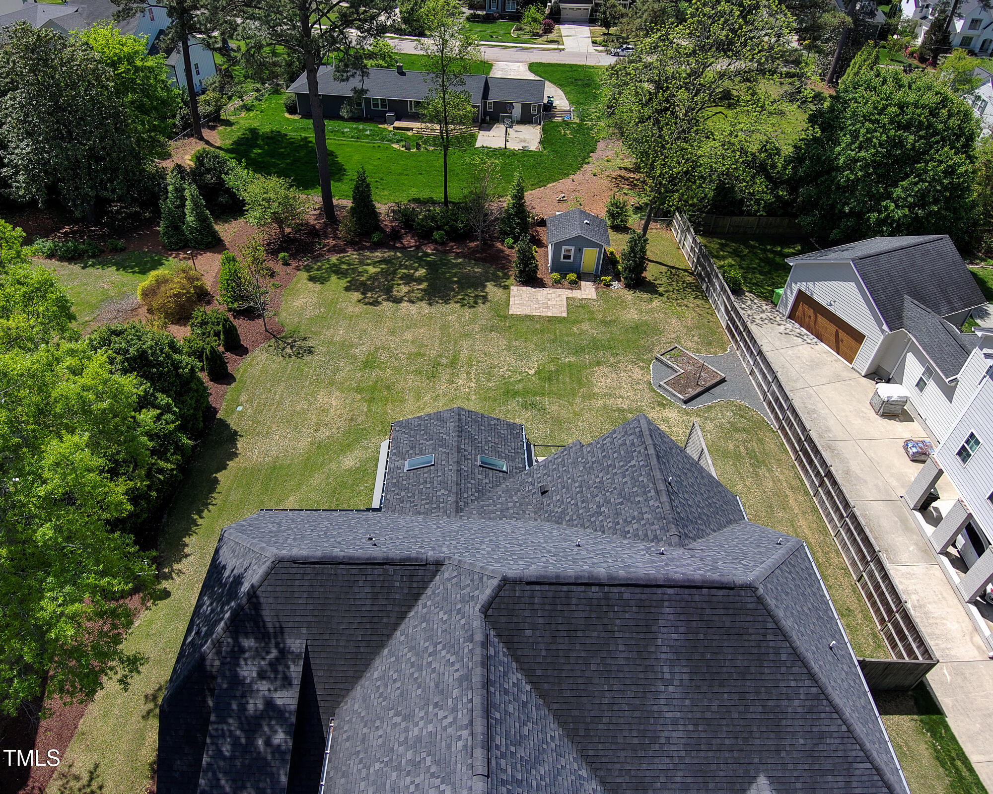 721 Shelley Road Raleigh, NC 27609 - Photo 43 of 46 an aerial view of a house with yard swimming pool and outdoor seating