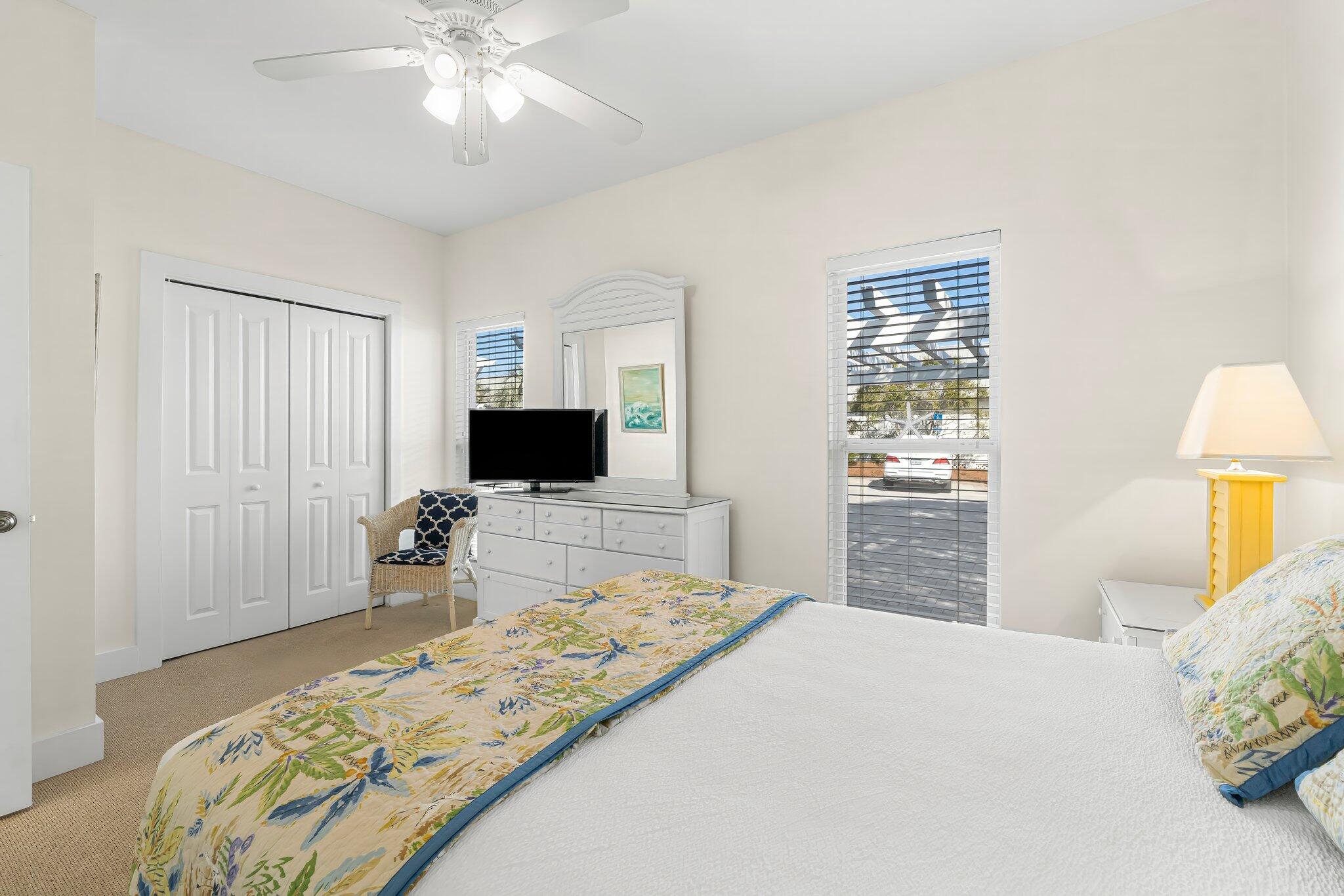 52 Cottage Way, Unit 5 Inlet Beach, FL 32461 - Photo 34 of 54 a bedroom with a bed and a flat screen tv