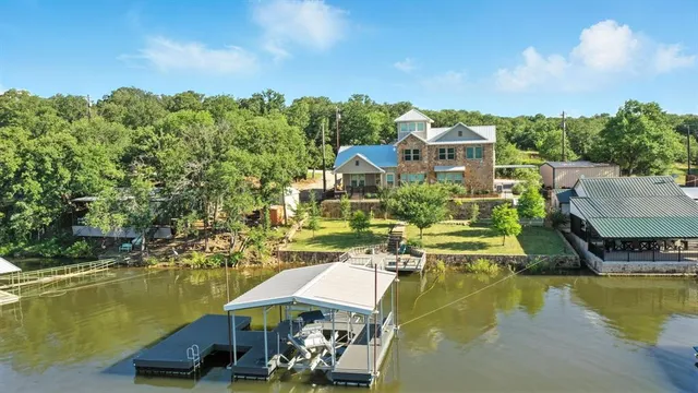 a view of a lake with a nearby beach