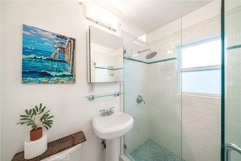 a bathroom with a shower