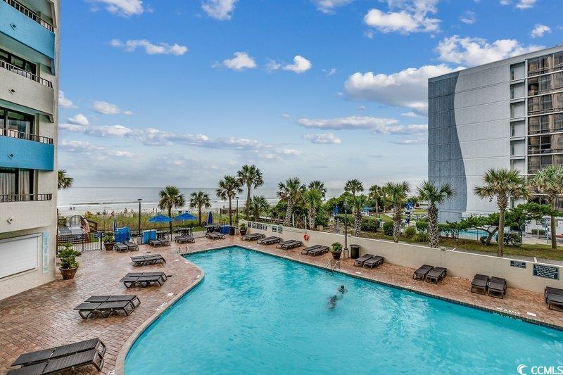 7100 North Ocean Boulevard, Unit 825 Myrtle Beach, SC 29572 - Photo 15 of 38 Balcony with a beach view and a water view