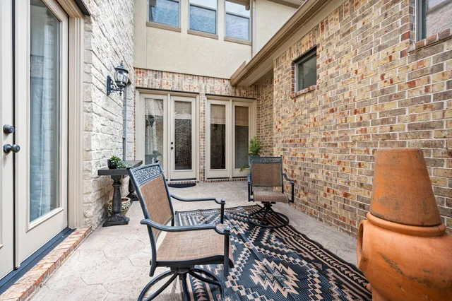 a view of an outdoor seating area