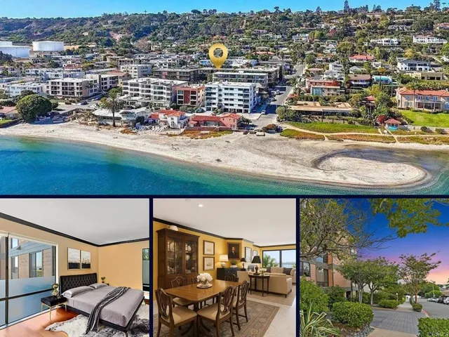 an aerial view of a house with outdoor space