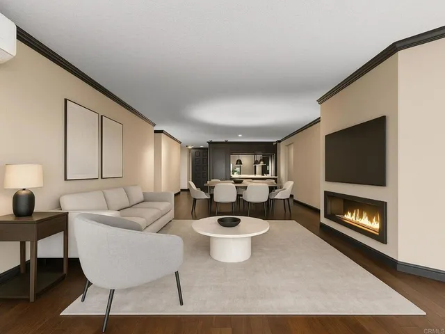 a work room with furniture and painting on the wall