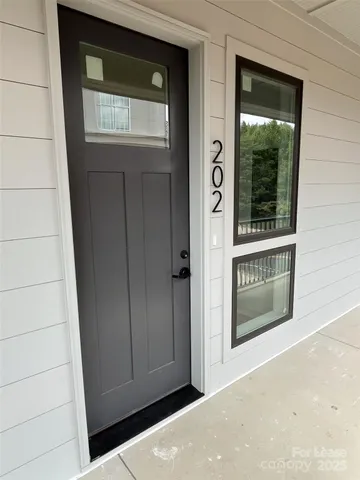 a view of a door of a house