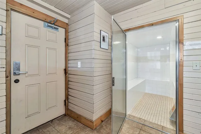 a view of a small space built with hardwood