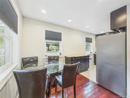 a workspace with furniture and window