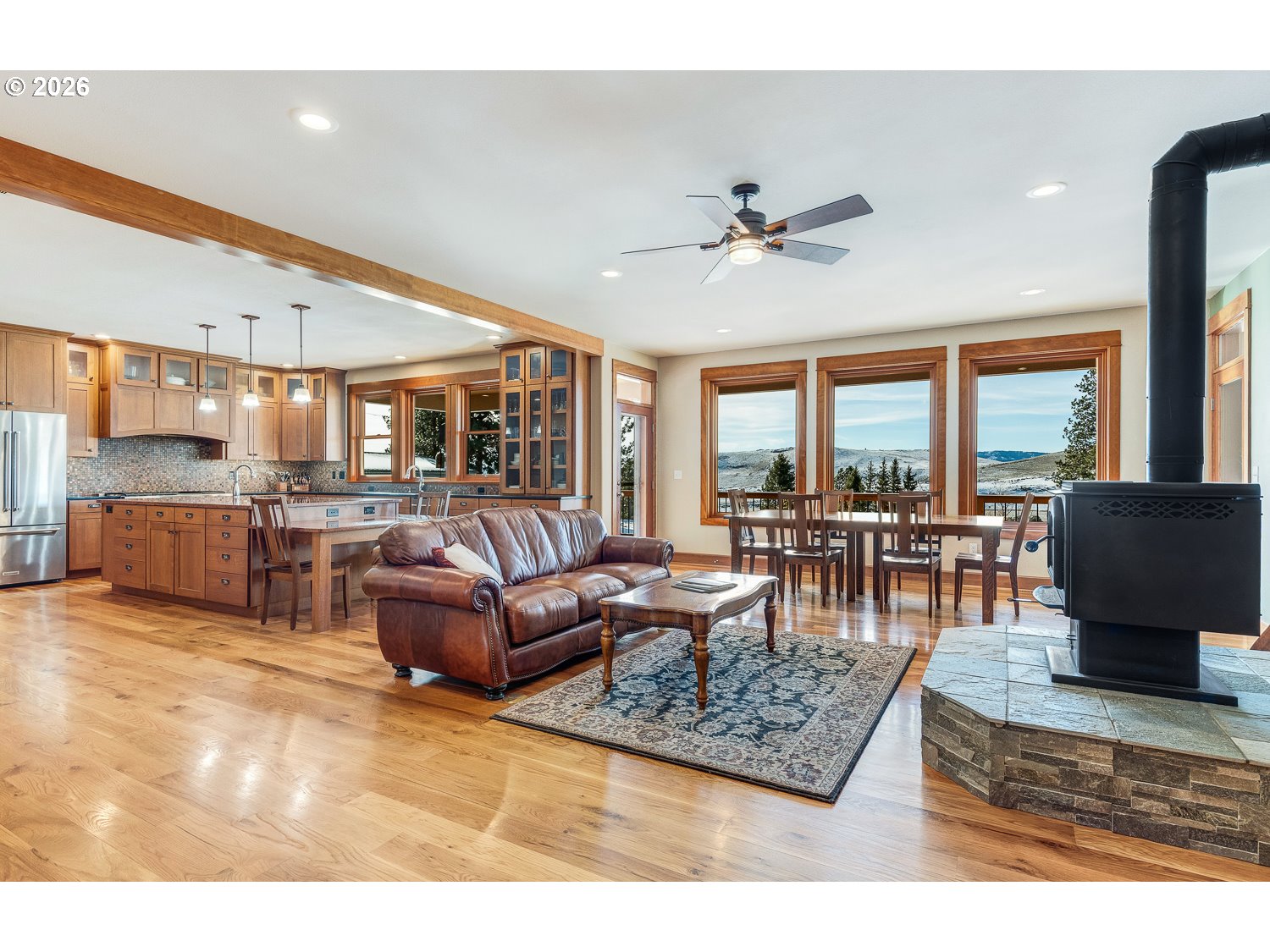 61615 High Valley Road Union, OR 97883 - Photo 15 of 47 a living room with furniture and a view of kitchen