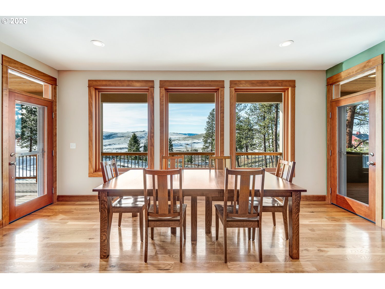 61615 High Valley Road Union, OR 97883 - Photo 16 of 47 a view of a dining room with furniture window and wooden floor