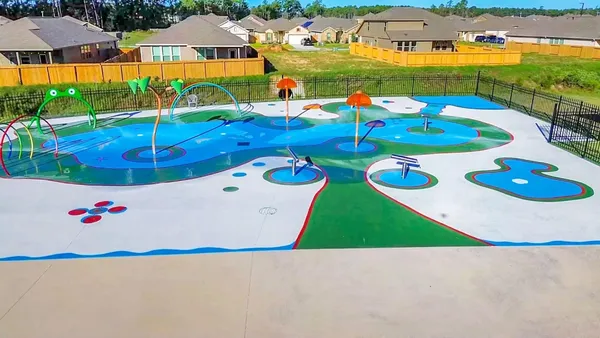 a view of an outdoor space with seating