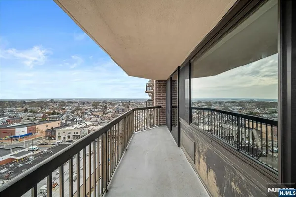 a view of city from a balcony