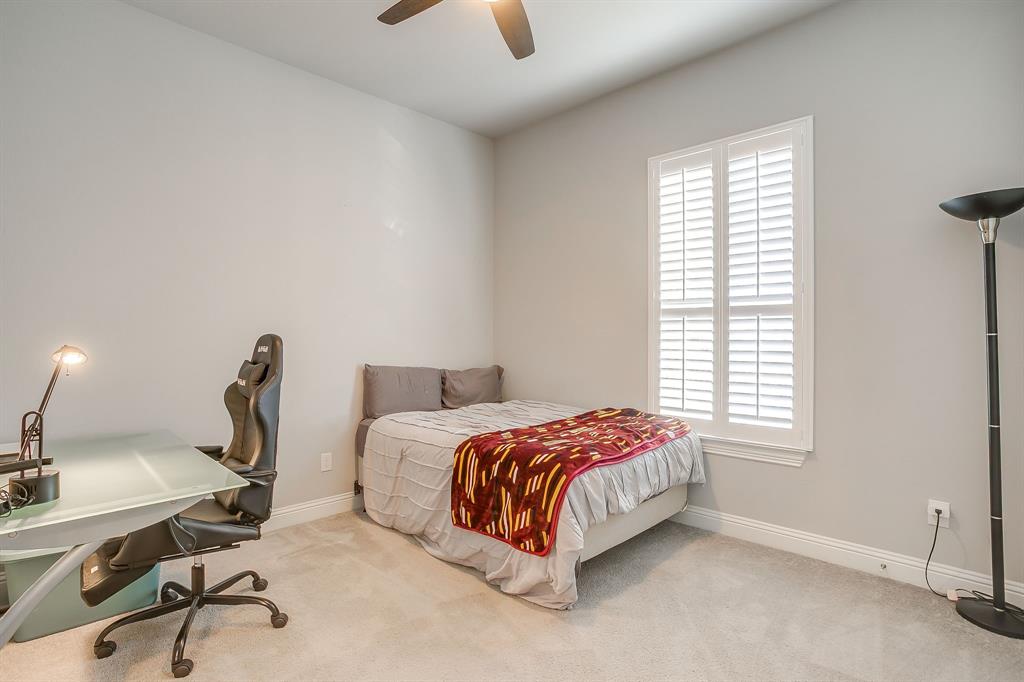 11829 Kynborrow Road Fort Worth, TX 76052 - Photo 28 of 39 a bedroom with a bed a desk and chair