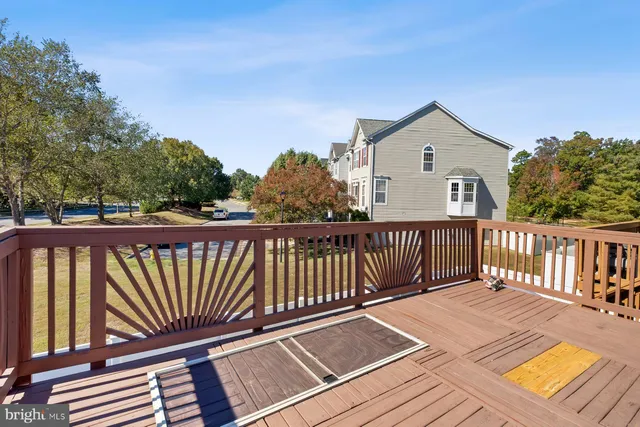 a view of a wooden deck