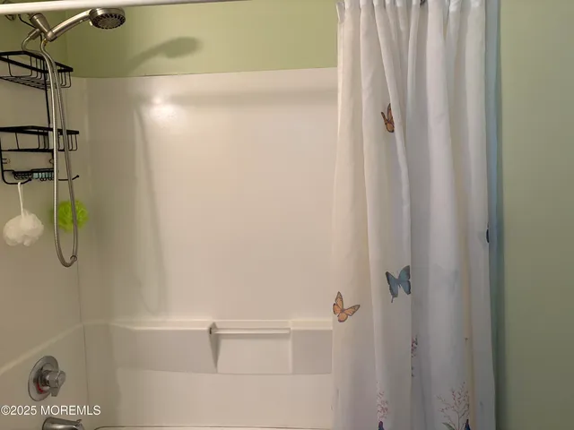 an empty room with a door