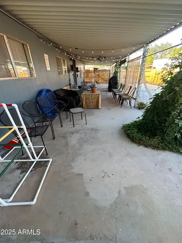 a outdoor space with furniture