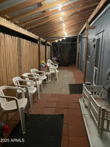 a view of outdoor space with seating