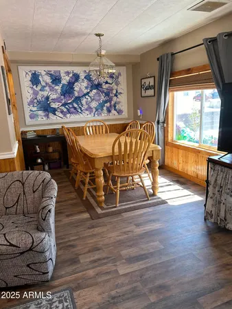 a bedroom with furniture and a bed